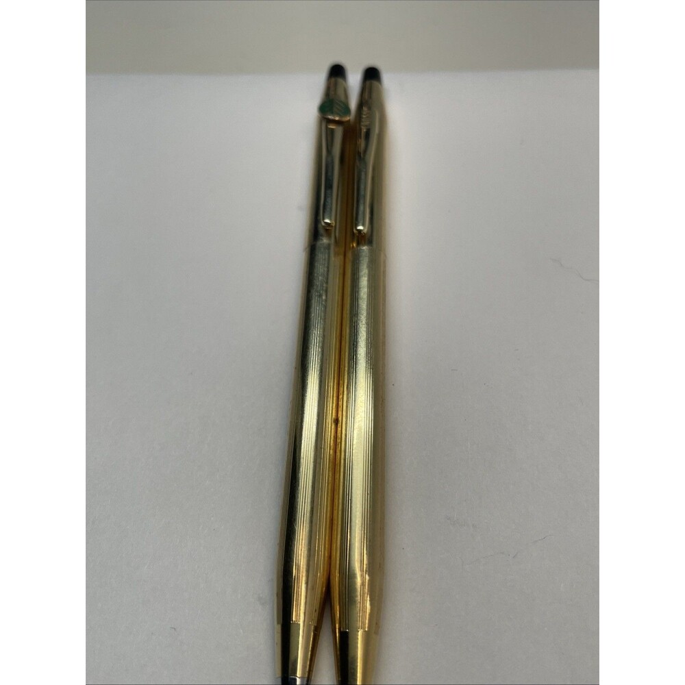 Pair Vtg Cross Mechanical Pencil With Eraser Gold Filled 1/20 12k Made In USA